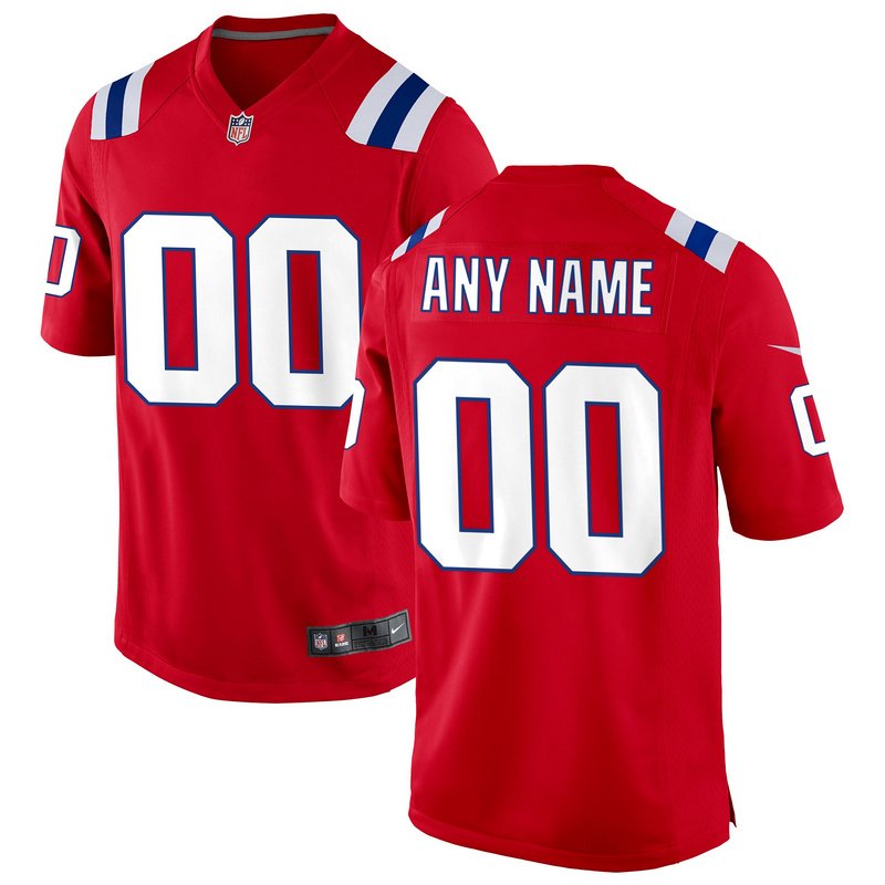 New England Patriots Nike Red Alternate Custom Jersey - Image 4