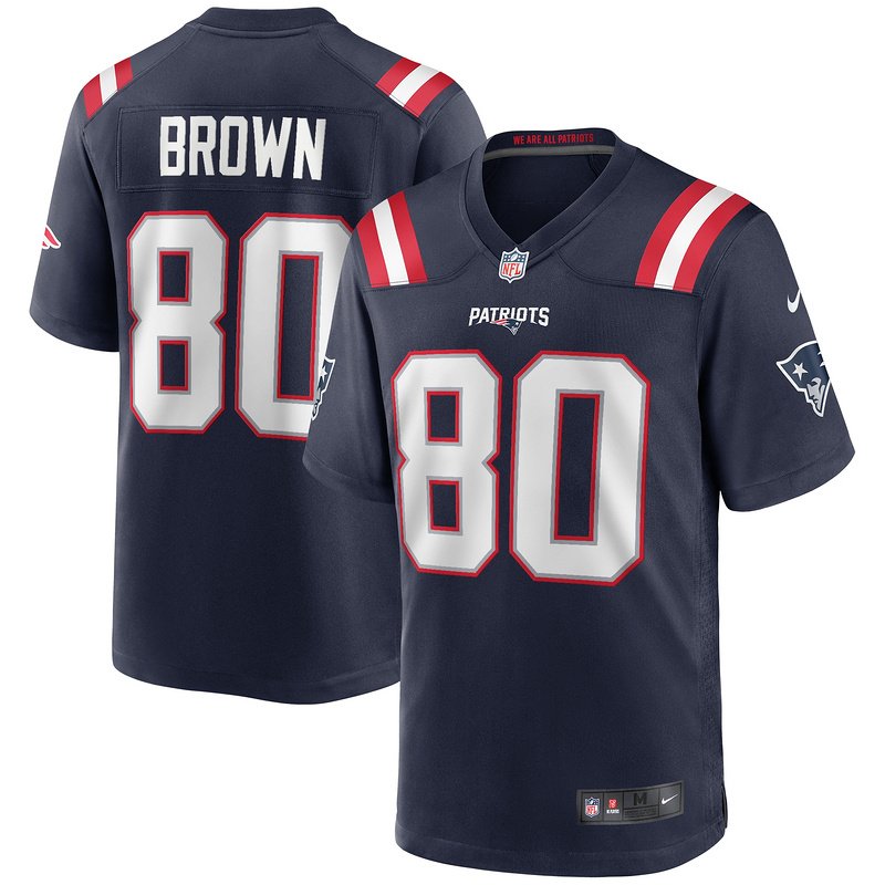 New England Patriots Troy Brown Nike Navy Game Retired Player Jersey - Image 4