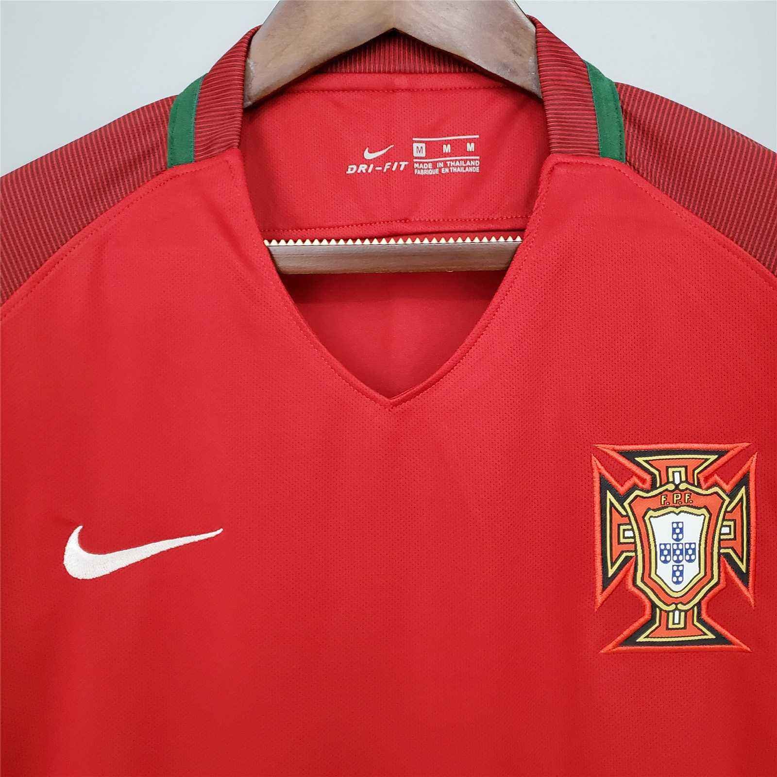 Portugal Retro Jersey Home Euro Cup 2016 - Image 5