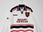 Retro Manchester United 97/99 Away -Branco Long Sleeves - Image 7