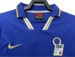 Retro  Italy 1996 Home Blue with badges - Image 4