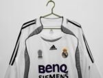 Retro  Real Madrid 06/07 Home White Long Sleeves - Image 6