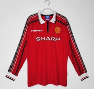 Retro  Manchester United 1998/99 Home Long Sleeves Red