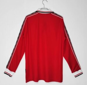 Retro  Manchester United 1998/99 Home Long Sleeves Red - Image 2