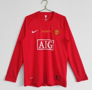 Retro Manchester United 07/08 Final Moscow Home Long Sleeve Red
