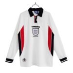 Retro  England 1998 Home Long Sleeves White