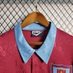 Retro 1995-97 West Ham Long Sleeves Home Red - Image 3