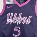 MINNESOTA TIMBERWOLVES PURPLE/ BLACK  NO.5 EDWARDS - Image 5