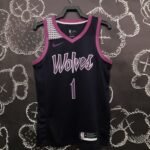 MINNESOTA TIMBERWOLVES PURPLE/ BLACK  NO.1 EDWARDS
