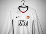 Retro Manchester United 08/09 Away White Long Sleeves - Image 3