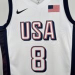 2024 Olympic Basketball USA White No.8 Leonard - Image 5