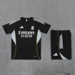 Adult/ Kids 2526 Short Sleeves Training suit Black - Image 3