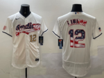 Cleveland Indians #12 White - Image 2