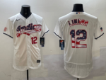 Cleveland Indians #12 White - Image 3
