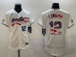 Cleveland Indians #12 White - Image 4
