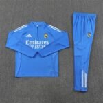 Adult/ Kids Real Madrid Half Zipper Training Suit Blue - Image 3