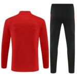 Adult/ Kids 2526 Portugal half zipper Training suit Red - Image 2
