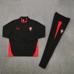Adult/ Kids 2526 Portugal half zipper Training suit Black - Image 3