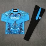 Adult/ Kids 2526 Napoli half zipper Training suit Blue - Image 3