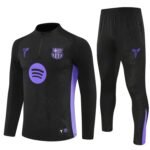 Adult/ Kids 2526 Barcelona half zipper Training suit Black