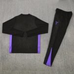 Adult/ Kids 2526 Barcelona half zipper Training suit Black - Image 4