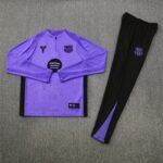Adult/ Kids 2526 Barcelona half zipper Training suit Purple - Image 3