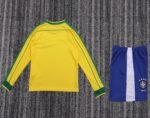 Kids Retro Brazil 1998 Home Long Sleeves 16-28 - Image 2