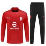 Adult / Kids AC 25/26 Half Zipper Training Suit Red - Image 3