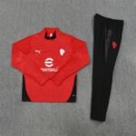 Adult / Kids AC 25/26 Half Zipper Training Suit Red - Image 4