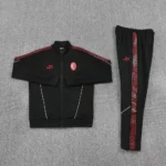 Adult / Kids 2526 AC Milan Full Zipper Training Suit Black - Image 3