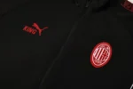 Adult / Kids 2526 AC Milan Full Zipper Training Suit Black - Image 4