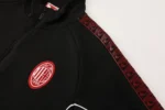 Adult / Kids 2526 AC Milan Full Zipper Training Suit Black - Image 5
