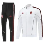Adult/ Kids 2526 AC Milan Full Zipper Training Suit White