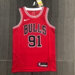 75th Anniversary Chicago Bulls Red Jersey No.91
