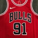 75th Anniversary Chicago Bulls Red Jersey No.91 - Image 11