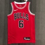 75th Anniversary Chicago Bulls Red Jersey No.6