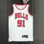 75th Anniversary Chicago Bulls White Jersey No.91