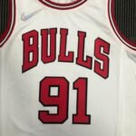 75th Anniversary Chicago Bulls White Jersey No.91 - Image 7