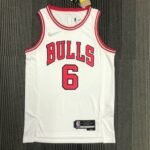 75th Anniversary Chicago Bulls White Jersey No.6