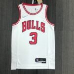 75th Anniversary Chicago Bulls White Jersey No.3