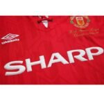Retro Manchester United 1992-93 Home With Pacthes - Image 8