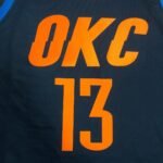 Oklahoma City Thunder Blue STRIPE  No.13 George - Image 3