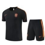 Short Sleeves Netherlands Training Suit - Black
