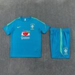 Short Sleeves Brazil Training Suit - Blue - Image 3