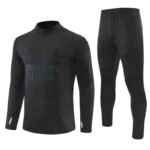 Adult / Kids 2627 Real Madrid Half Zipper Training Suit (All Black)