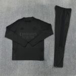 Adult / Kids 2627 Real Madrid Half Zipper Training Suit (All Black) - Image 3
